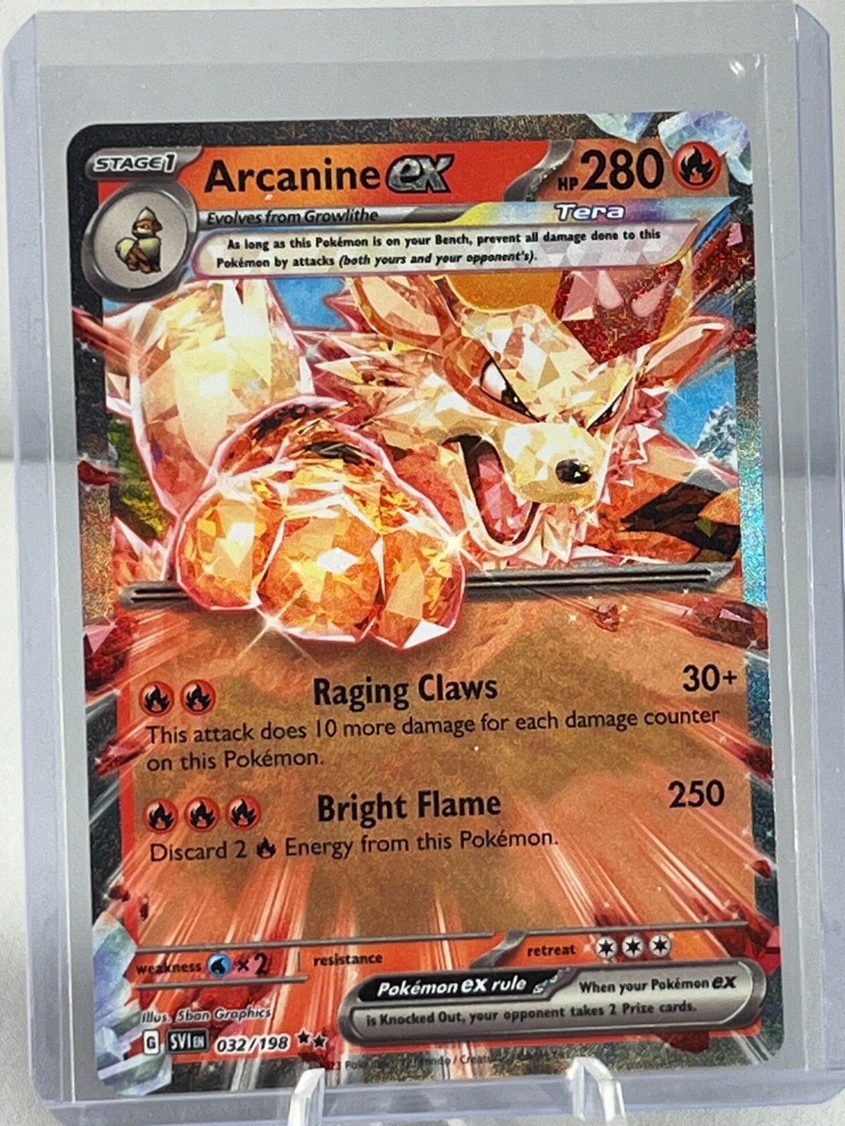Pokemon Scarlet & Violet Arcanine ex 32/198 Double Rare
