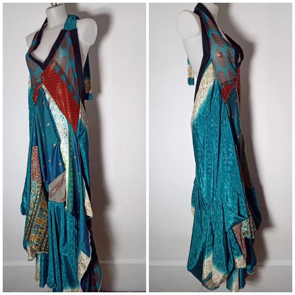 NEW BESPOKE HANDMADE LAGENLOOK DRESS ONE SIZE STUNNING PRINT WEDDING ONE SIZE - Image 3 of 4