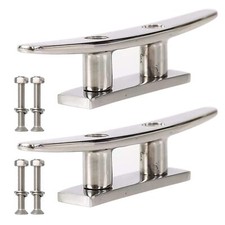 Boat Cleat Stainless Steel Open Base Dock Cleat Marine Deck Cleat 2 Pack 5 IN...