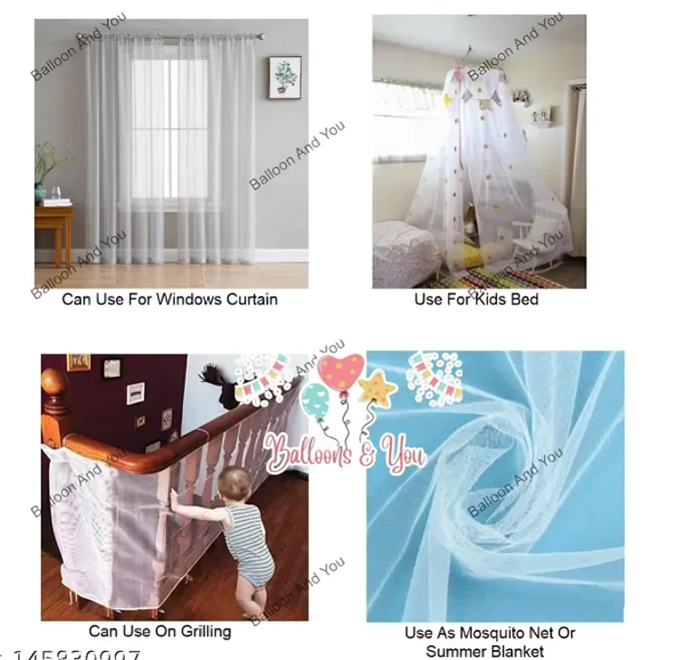 Birthday Cabana Tent Decor Kit – White Net, LED Light, Balloons, Banner - Image 3 of 3