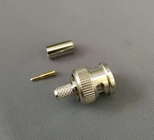 (10 PACKS) BNC Male Crimp for RG58 RG142 RG400 LMR195 Cable Connector-USA Seller