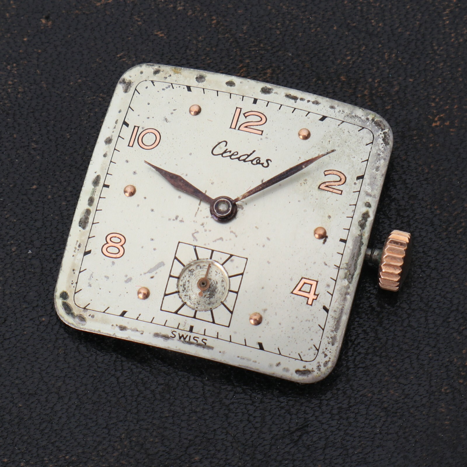 Vintage High Grade Credos Watch Movement w/ Dial Hands Running