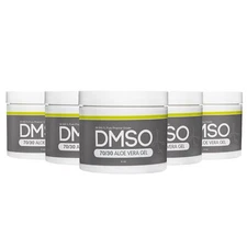 DMSO 70/30 Gel 4 oz. 5 pack Jar  w/ Aloe Vera 99.995% Dimethyl Sulfoxide