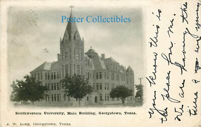 Texas, TX, Georgetown, Southwestern University, Main Bld 1909 Postcard