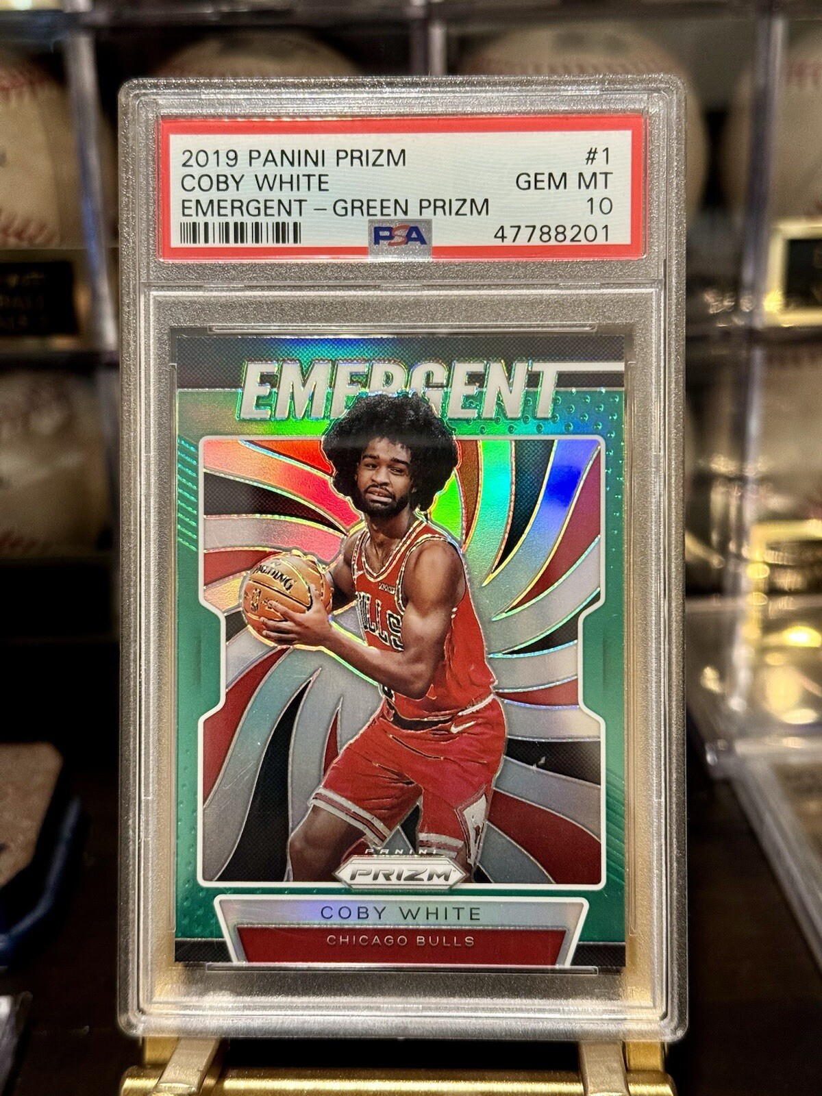 COBY WHITE 2019 Panini Prizm #1 EMERGENT - Green Prizm RC Rookie PSA 10 🔥