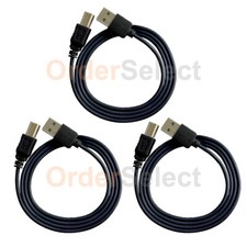 3X For HP CANON DELL BROTHER PRINTER SCANNER CABLE CORD USB 2.0 A-B 3FT NEW