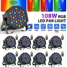 108W 36LED RGB PAR Light w/Remote Stage Lighting DMX Control Beam Party Disco DJ