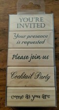 INVITATIONS INVITE Rubber Stamps 184584 Recollections Set of 5 Brand NEW Party