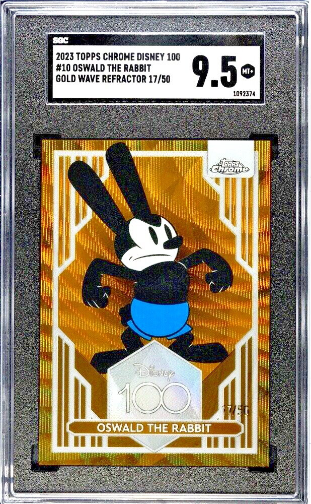 2023 Topps Chrome Disney 100 OSWALD THE RABBIT Gold Wave /50