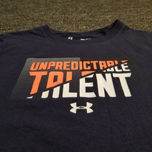 Under Armour Shirt Boys Medium Blue Loose Fit Heatgear Unpredictable Talent Tee - Picture 8 of 9