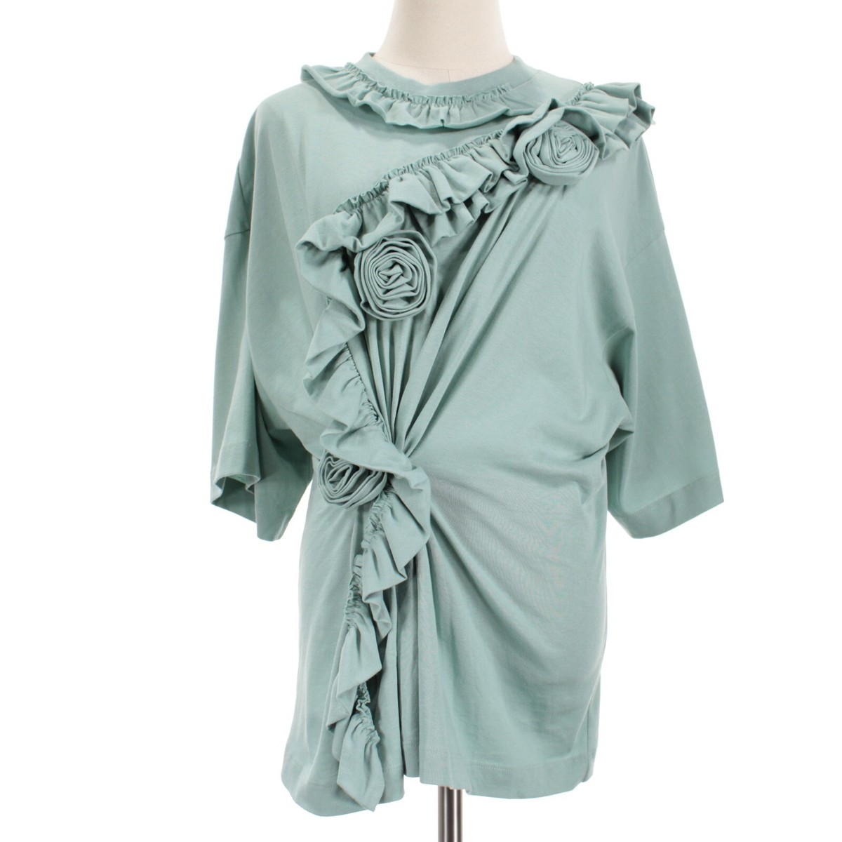 Dries Van Noten NWT T-Shirt w/ Ruffle Floral Applique Size Medium