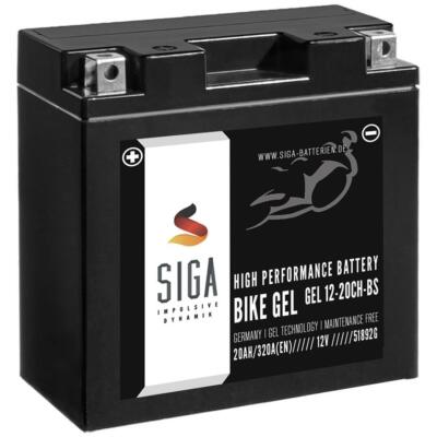 SIGA GEL Motorrad Batterie GEL12-20CH-BS 20Ah 12V YTX20CH-BS Motorradbatterie
