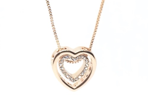 Genuine Rose Gold Plated Heart Pendant 