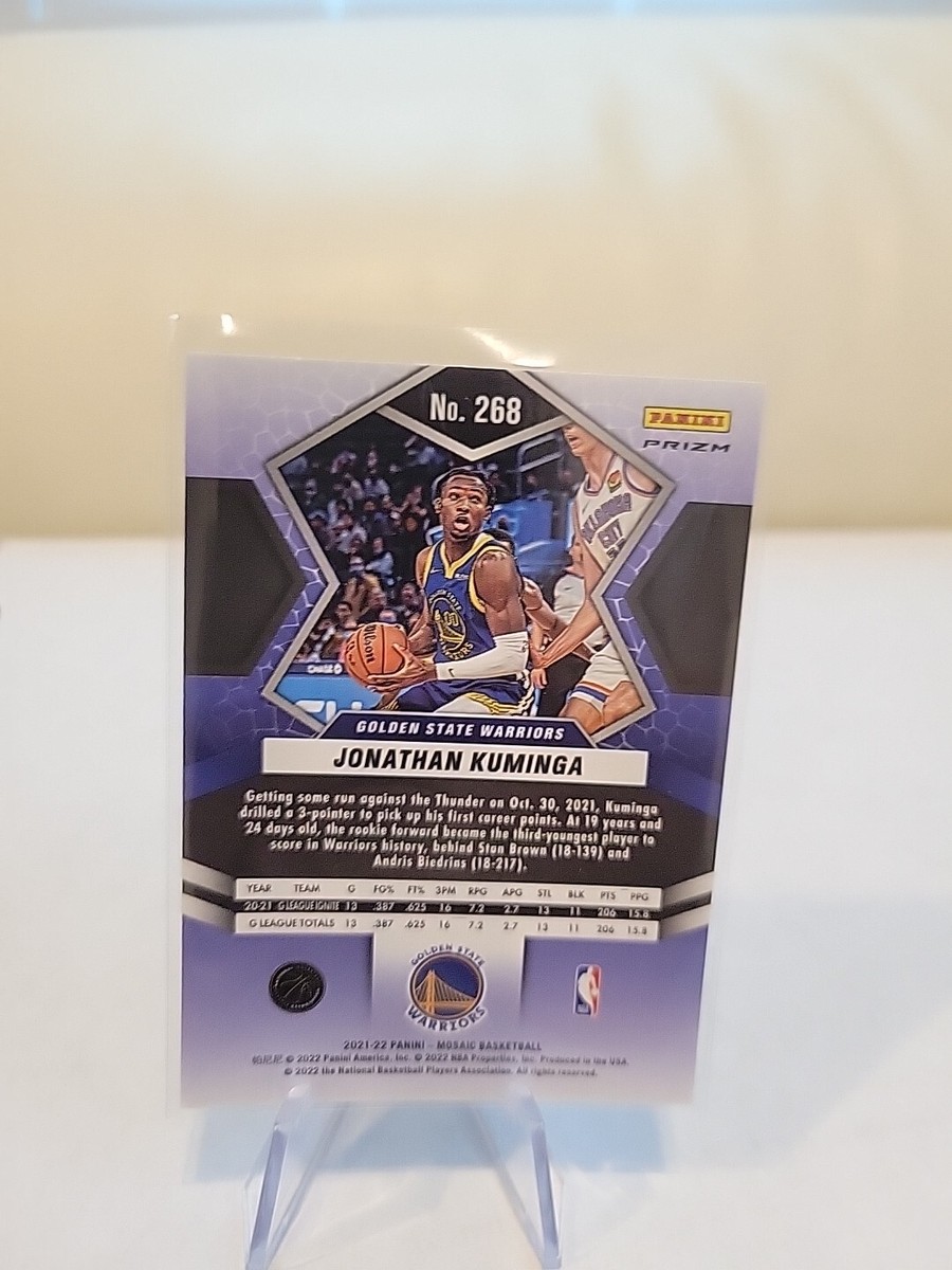 2021-22 Mosaic Jonathan Kuminga Green Mosaic Prizm Rookie RC #268