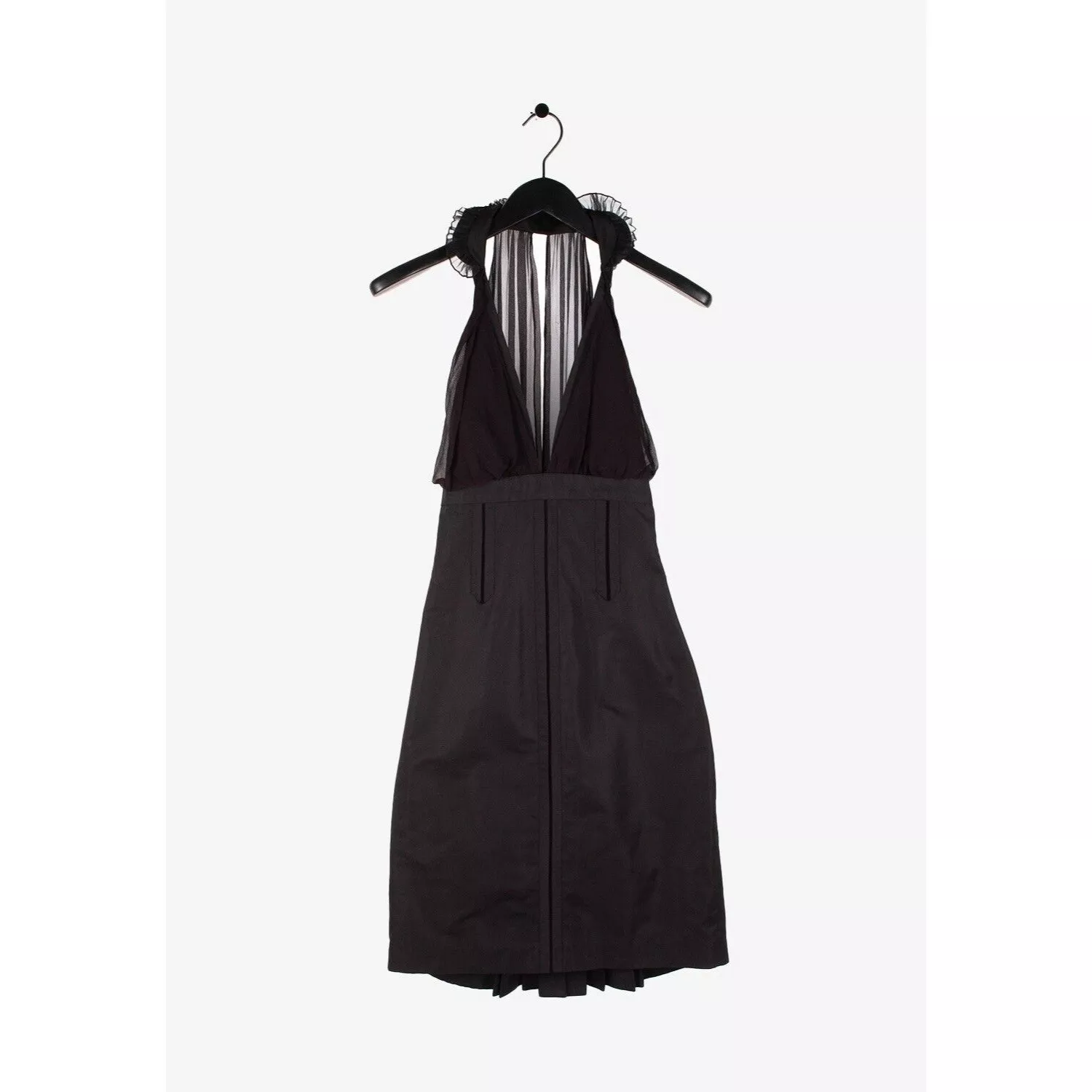 Robe midi sans manches en soie noire Gucci by Tom Ford femme 2005 42 (M) H2383