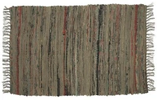 Sturbridge 2 x 3 Ft Country Rag Rug in Khaki,  100% Cotton, Hand Woven