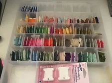 Lot of 107 Unknown Brand Embroidery Floss Thread in art bin storage box
