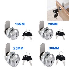 4X Drawer Cabinet Lock Replacment Cam Lock For Furniture Mail Box Locker Sliver