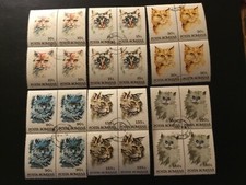 ICOLLECTZONE ROMANIA 3822-27 Complete Cats Set Blocks VF used