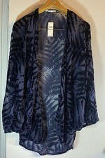 Anthropologie Floreat Women's One Size OS Fern Velvet Cocoon Kimono Blue NWT