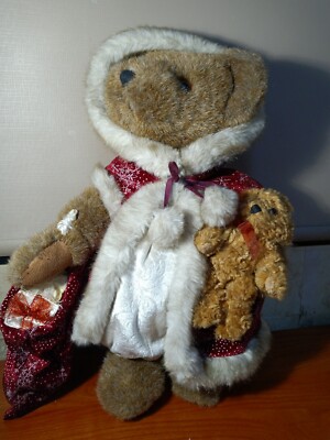 Plush Bear-Sasha/Nicholas Holiday Bear 13  Holding Teddy Bear and Bag of Toys