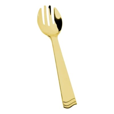Lillian Table setting Disposable Polished Plastic Serving forks Gold 6Count