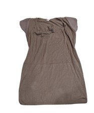 Xhilaration Chiffon Short Sleeve Sweater Dress Mocha Gray Extra Large XL