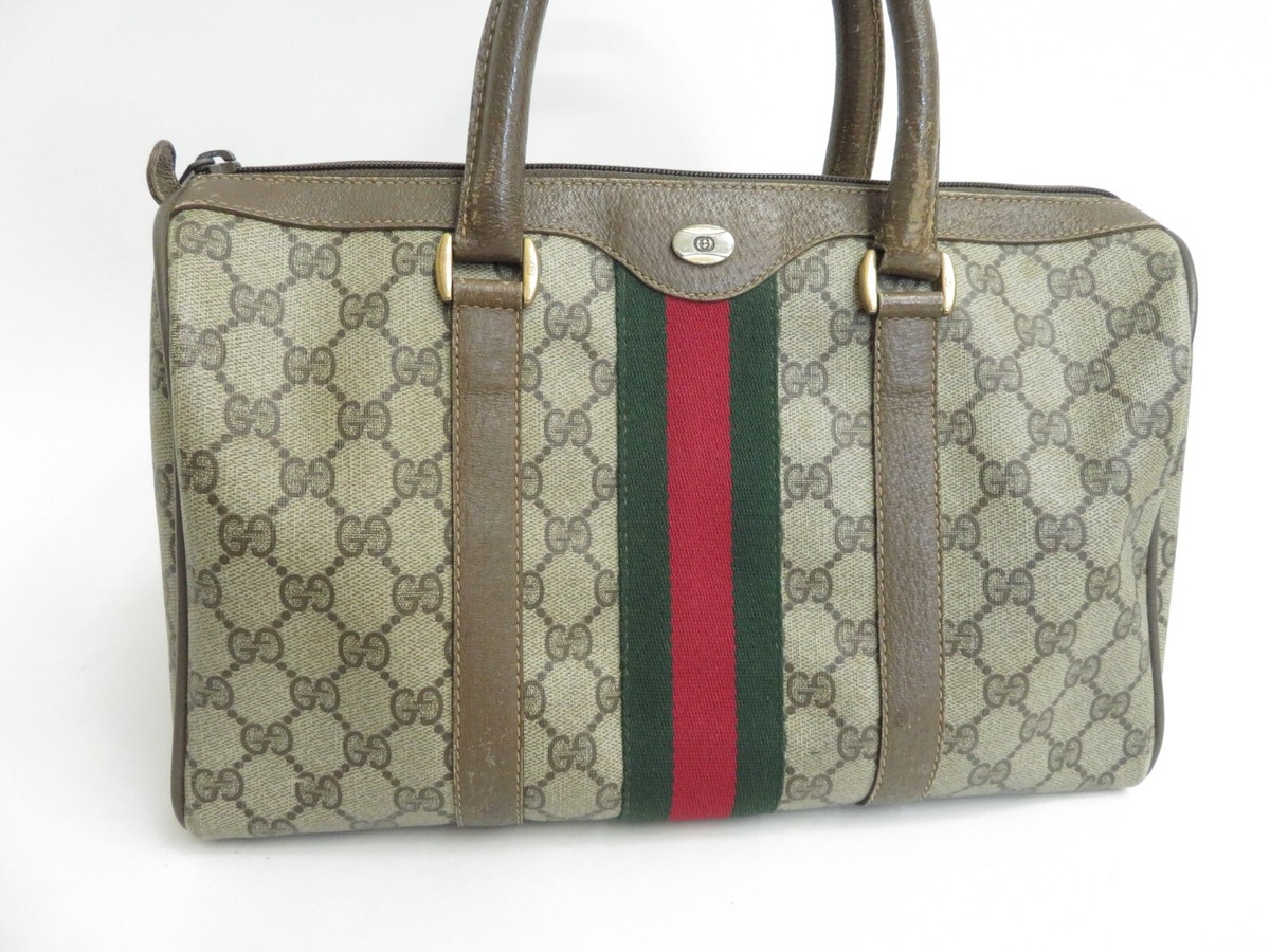バッグ OLD GUCCI SHERRY LINE BOSTON HAND BAG Vintage GUCCI Boston Bag - Sherry Line - GG Monogram