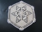 Vintage Hand Made Crochet Doily Hexagon with Star in Middle - Ecru — photo 3