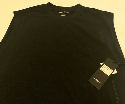 Nueva con etiquetas Public Supply NYC Hombre’s Envejecido Negro Sin Mangas Camiseta Muscular Grande - Imagen 8 de 8