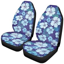 Blue Hibiscus Flower Car Seat Covers Hawaiian Front Seat Blue Hawaiian Flowers