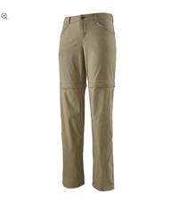 Patagonia Women's Quandary Convertible Pants Olive Shale Nylon Hiking Zip Off 4