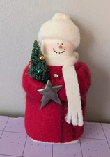 Hearts & Ivy Snowman ornament plush stuffed figure 4.5" Hearts and Ivy small