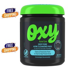 Oxy Deep Pore Acne Facial Cleansing Pads, 90 Pads Free Ship