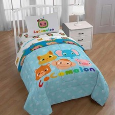 CoComelon 5-Piece Full Bed in a Bag Set -Comforter, Sheets  2 Reversible Pillow