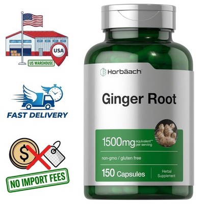 Extracto de Raíz de Jengibre 1500mg | 150 Cápsulas | Suministro para 75 Días