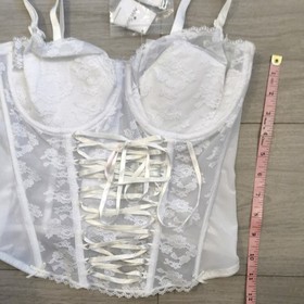 BNWT Vintage Ann Summers White Lace Entice Multi Way Corset Top Size 36C