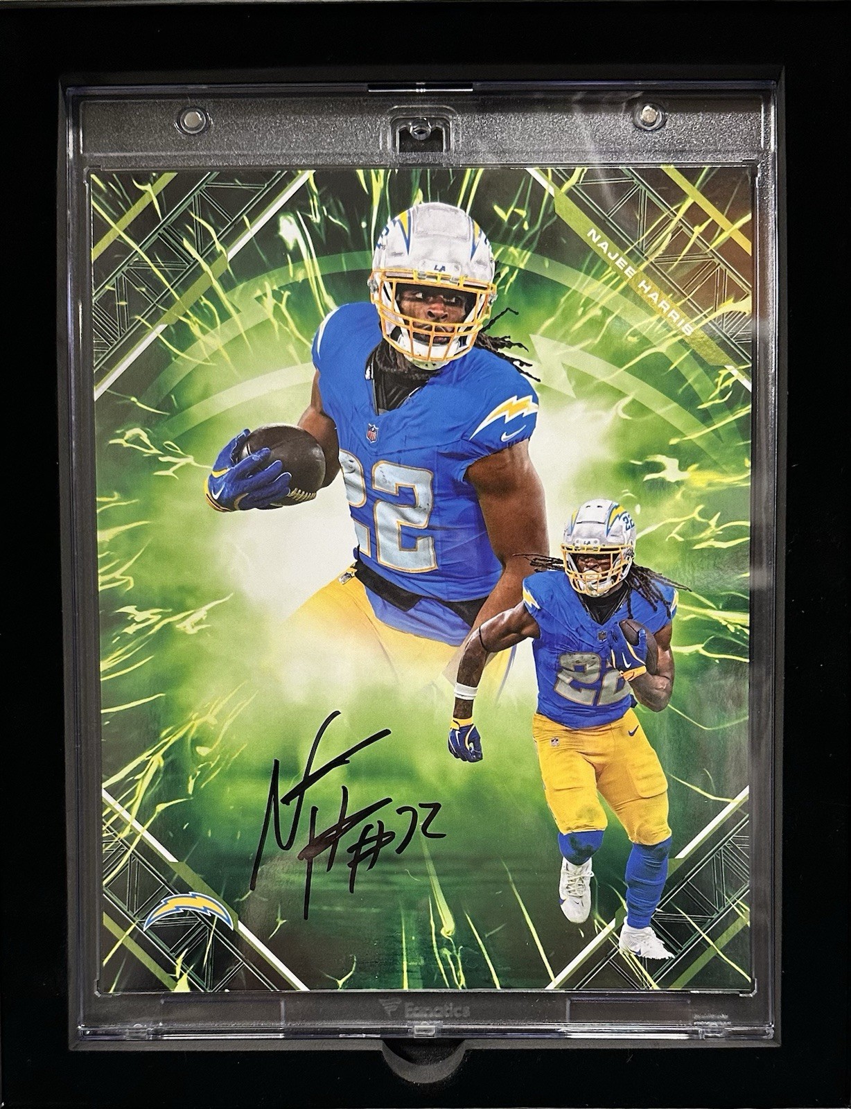 2025 Fanatics Emanate Najee Harris Autographed Signed Green Autograph /99 Chargers 
