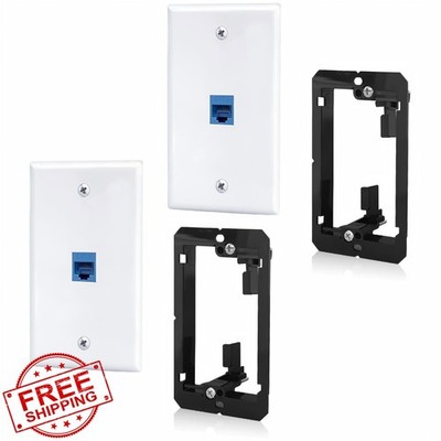 ANONION 2pk 1-Port Cat6 Ethernet Wall Plate Bracket