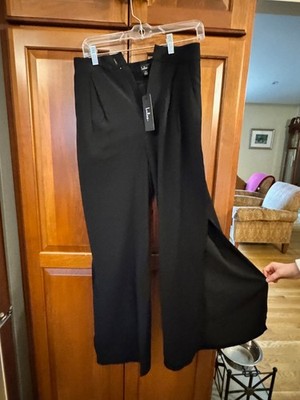 Lulus NWT Flirting with Fabulous Black Slit Wide-Leg Pants Size S