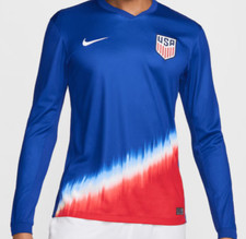 Nike USMNT '24 Away Replica Long Sleeve Blue Red Jersey Size Large FJ1263-417