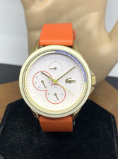 Orologio Lacoste Donna 2001338 Skyhook Quarzo Quadrante Beige Cinturino Pelle Arancione 38mm