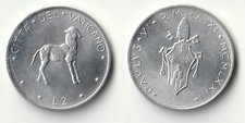 1973 Vatican 2 lire coin