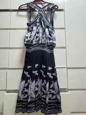 Chanel S/S Elegant Dress Cross-Design Satin S Excellent Condition