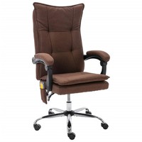 Vidaxl Massage-BüRostuhl Braun Stoff Neu