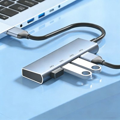 Suitable for Mac Mini M4 M2 4 Port USB 3.0 Hub with HDMI 2.0 4K Aluminum Alloy