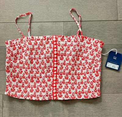 Roller Rabbit x Target Floral Smocked Peplum Tank Top Women Size L NEW   