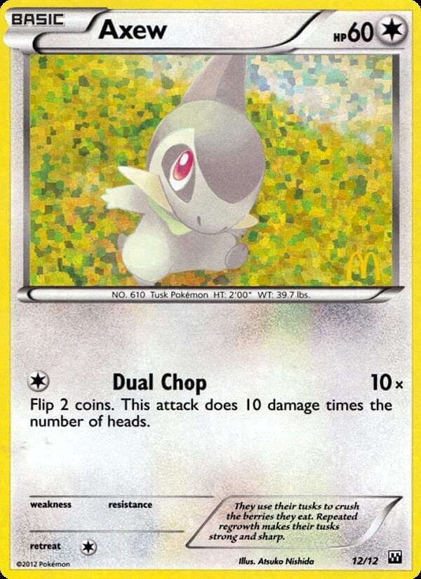Pokemon Axew (12/12) McDonald's Collection 2012 LP HOLO