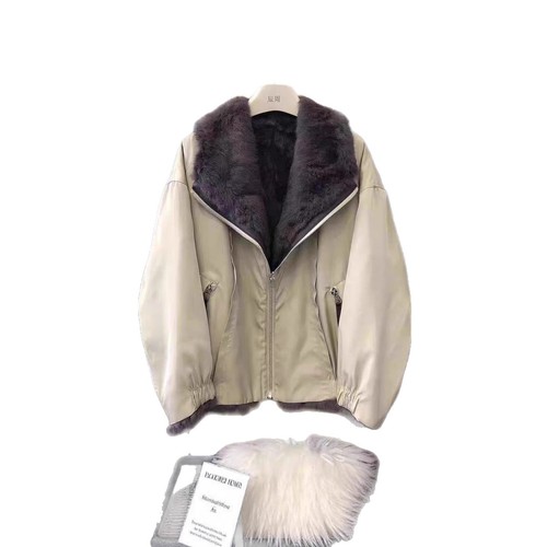 Korean Womens New Coat Parka Winter Thicken Fur Lining Warm Zipper Short Jackets - Picture 5 of 23