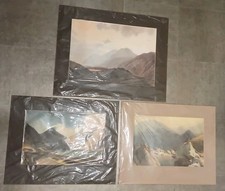 3 X William Heaton Cooper Mounted Prints Landscapes In Watercolour